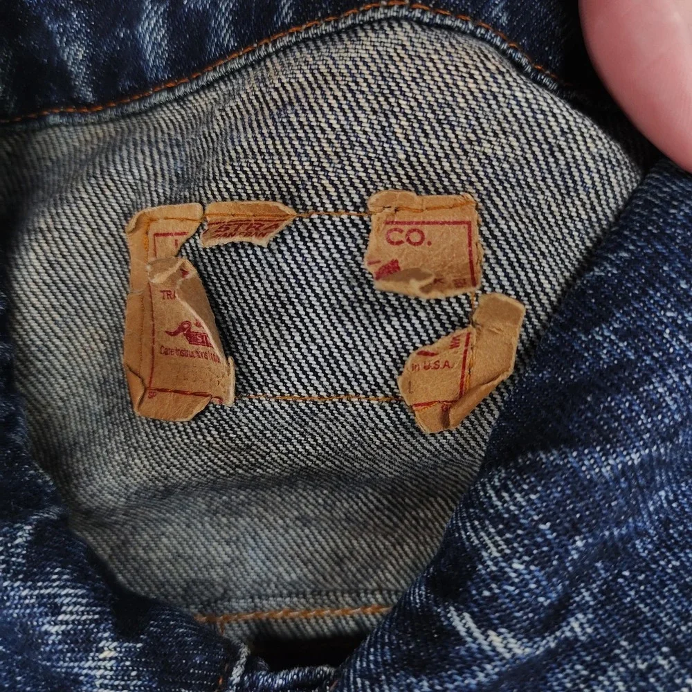 Vintage Levi's Denim Trucker Jacket Mens Large Stonewash Made in USA 90s 71548 - Picture 7 of 16